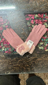 Women's Winter Warm Gloves with Cute Bow & Touched Screen